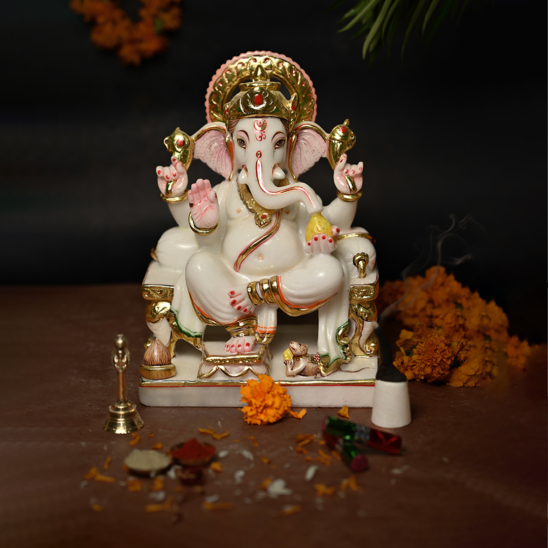 Laxmi Ganesh Marble Statue to Bring Wealth Into Your Home