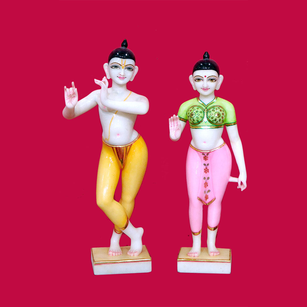 Isckon Radha Krishna Makrana Marble Statue