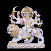 Durga Mata Cut-Gold Makrana Marble Statue For Temple