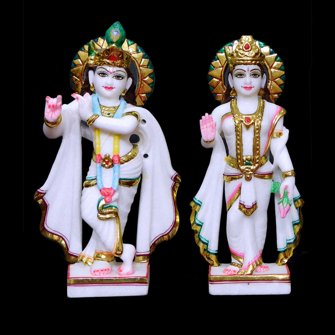 Radha Krishna Makrana White Marble For Temple