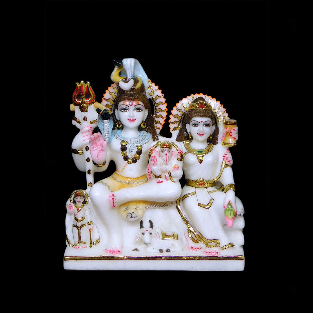 Shiv Parivar Marble Statue (Gaurishankar)