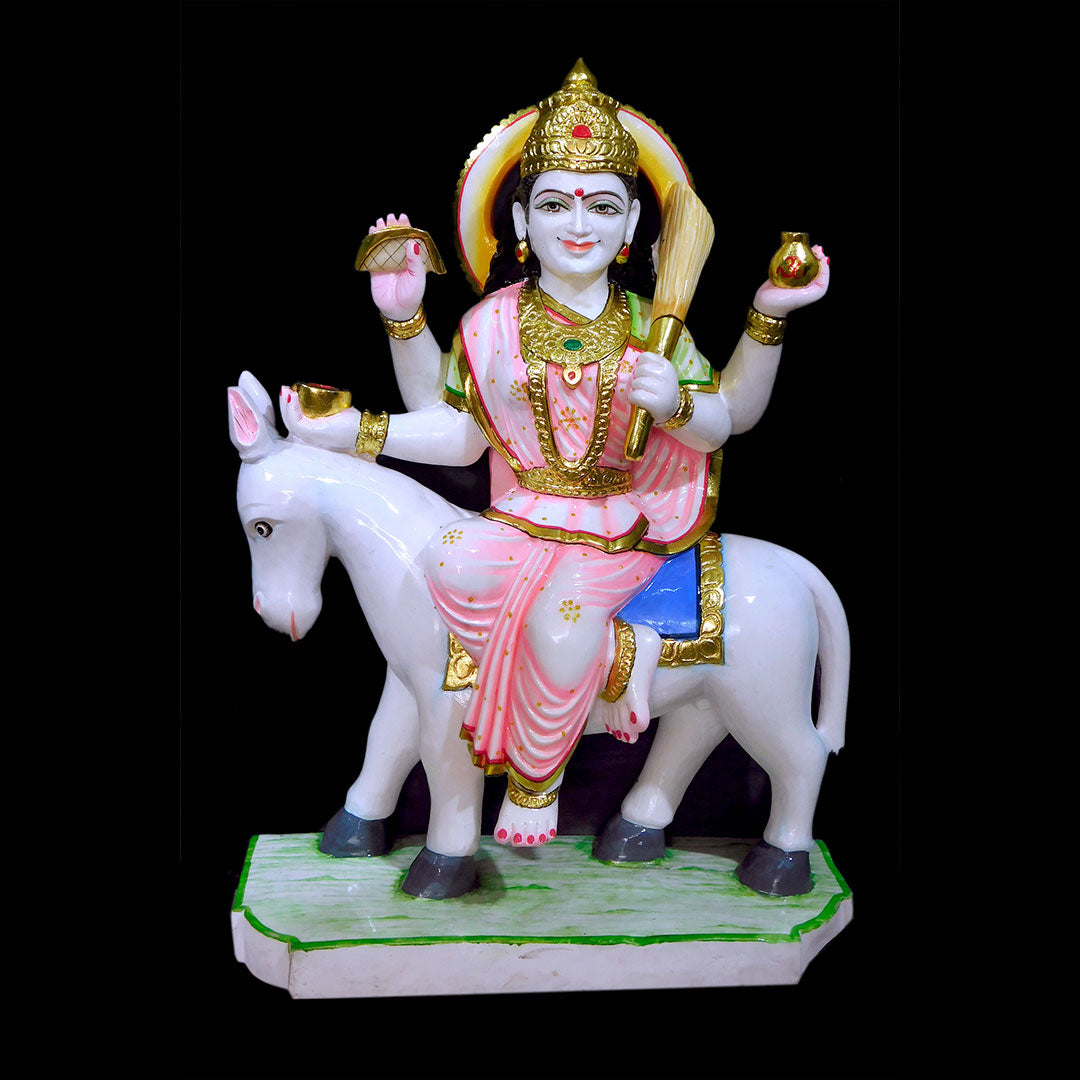 Sheetla Mata Marble Statue