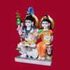 Shiv Pariwar (Gaurishankar) White Marble Statue For Temple