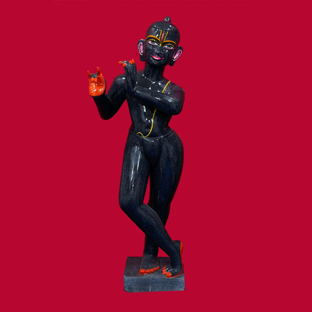 Isckon Krishna Black Marble Statue (Bhaisalana)