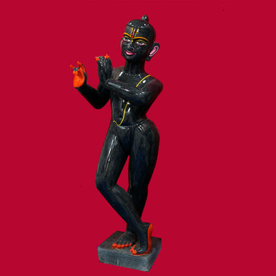 Isckon Krishna Black Marble Statue (Bhaisalana)
