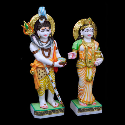 Annapoorna Shiv Parvati Marble Statue (Makrana)