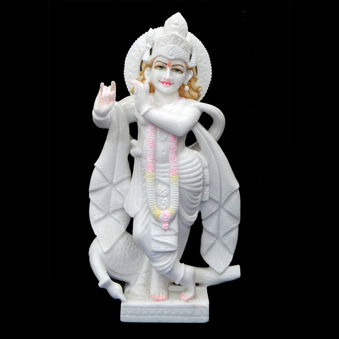 Krishna Marble Statue For Temple (Vietnam)