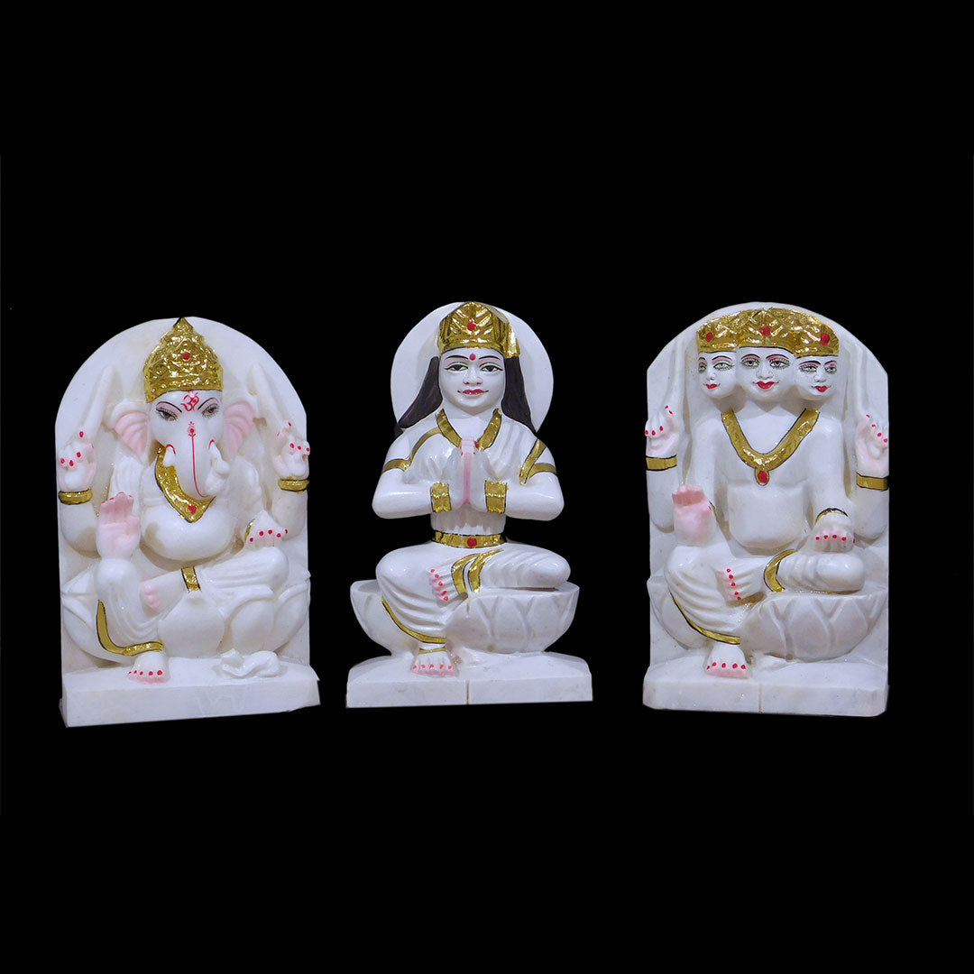 Shiv Parivar (Ganesh, Kartik Parvati) Marble Statue