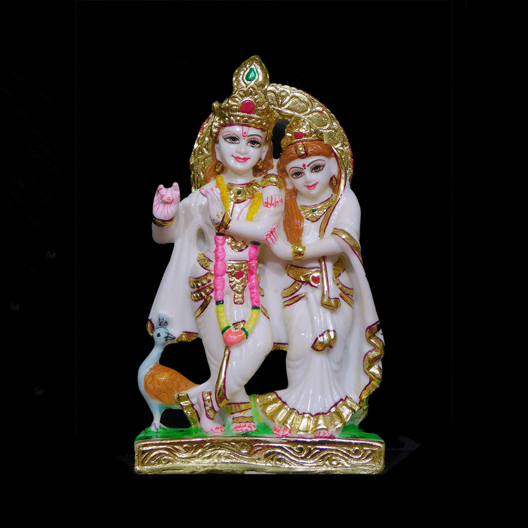 Radha Krishna Marble Dust Statue For Temple
