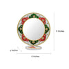 Handpainted Marble Minakari Mirror Circular Mirror Kundan Work With Stand