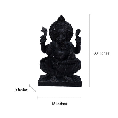 Ganesh Ji Marble Statue For Temple (Black)
