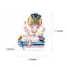 Marble Murti Vighnaharta Ganesh Ji Seated Atop Three-Mouthed Green Serpent