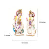 Makrana White Marble Jugal Jodi Radha Krishna and Peacock Murti For Temple