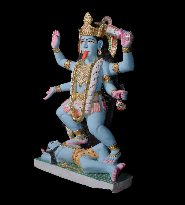 Alwar Marble Handpainted Mahakali Statue Standing on Shiv Ji - The Star ...