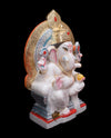 Handpainted Pure White Marble Framed Ganesh Statue For Temple