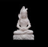 Pure White Marble Shiv Ji Statue in Setting Position