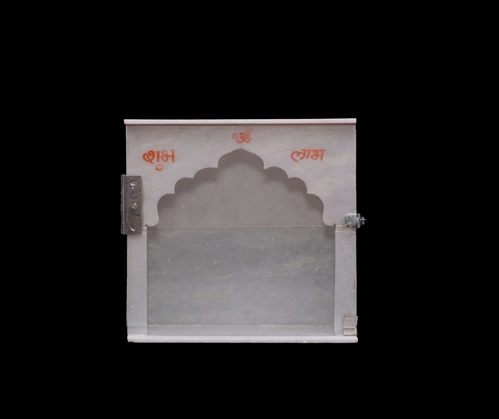 Small Marble Temple For Pooja with Glass Frame Mandir For Home, Office
