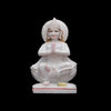 Marble Goddess Parvati on White Lotus Aasan in Namaste Position Statue