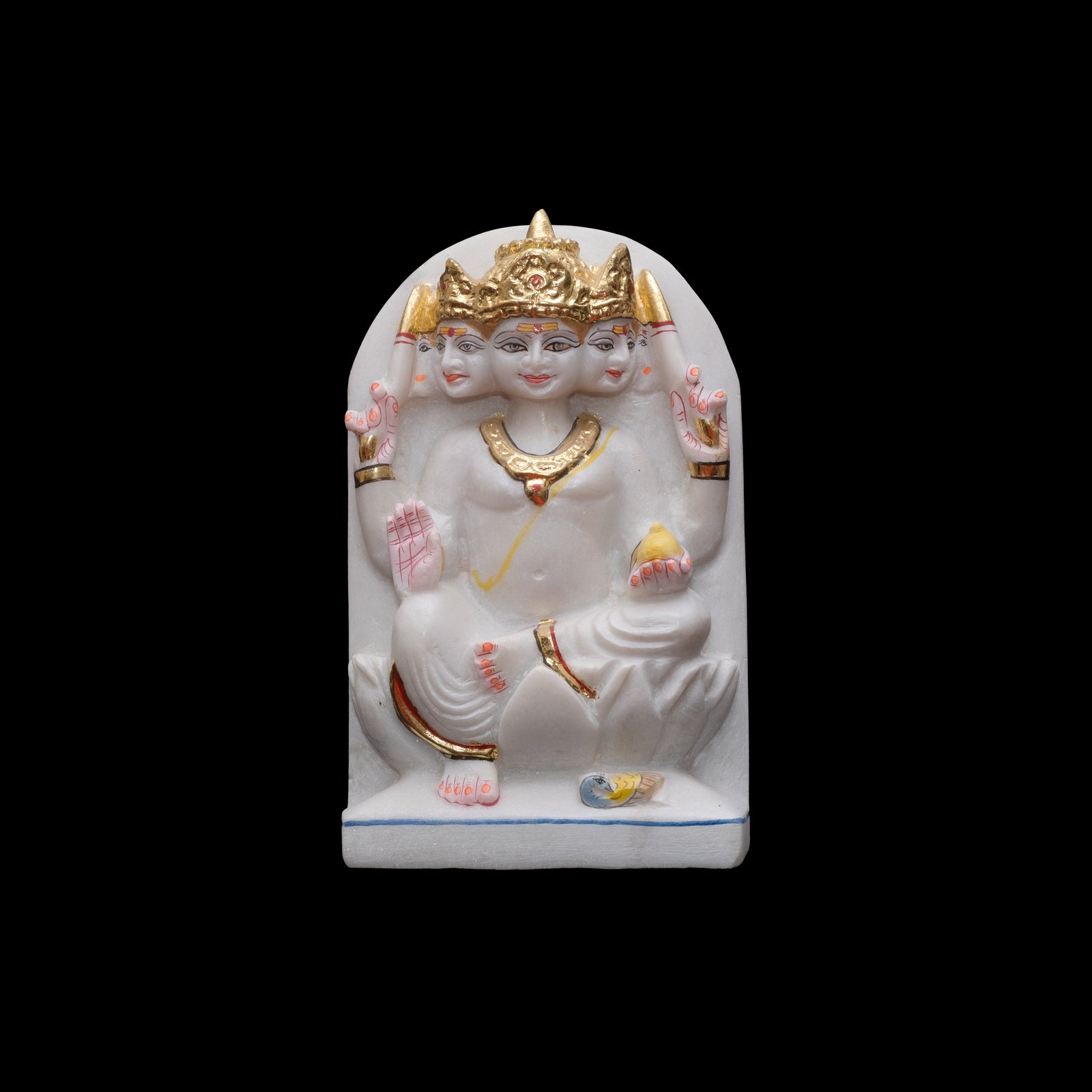 Marble Kartik Statue in Frame Sitting Position For Home, Mandir