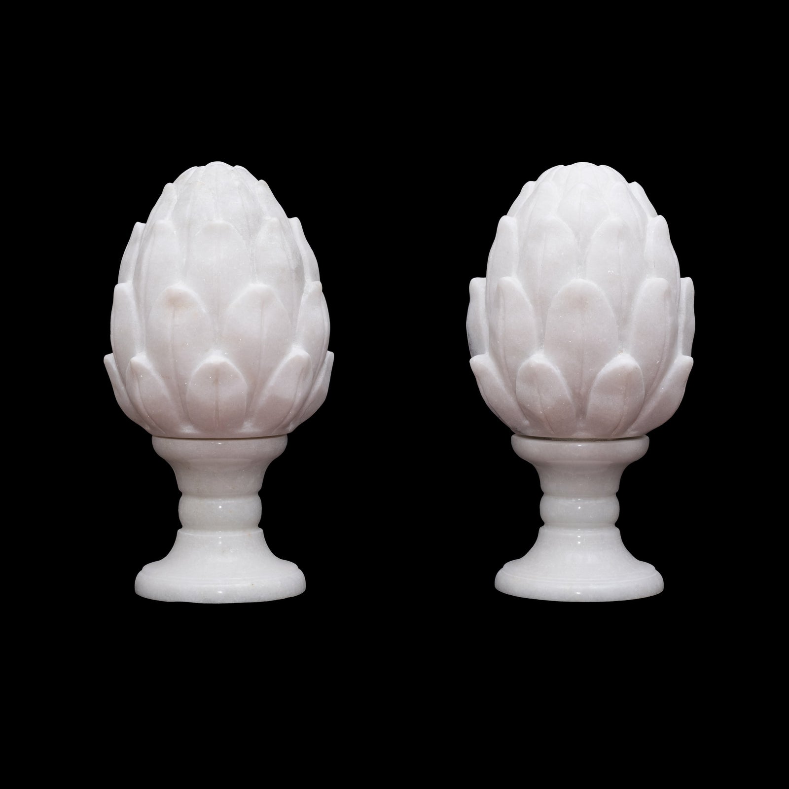 Marble Pinecone / Pineapple Pair (White)