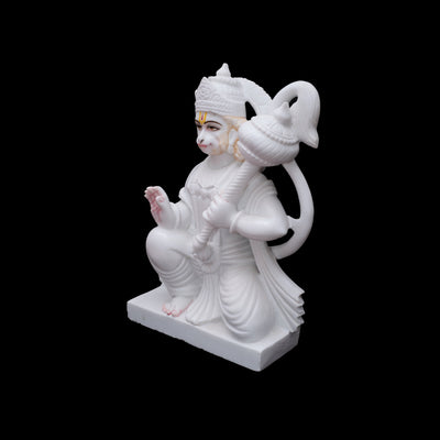 Marble Lord Hanuman Statue In Sitting Position With Giving Aashirwaad/Bless