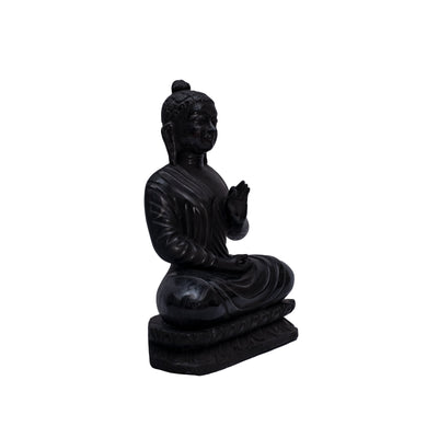 Gautam Budh Black Marble Statue In Sitting Position