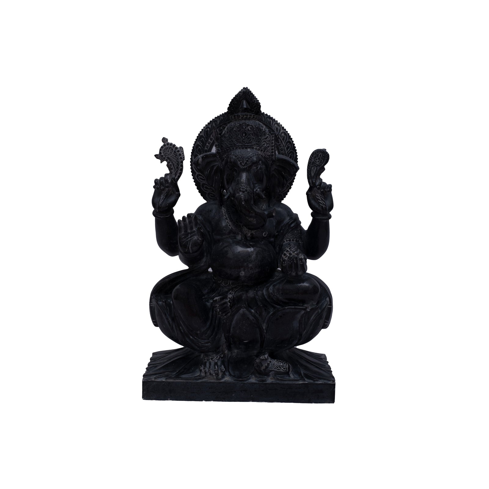 Ganesh Ji Marble Statue For Temple (Black)