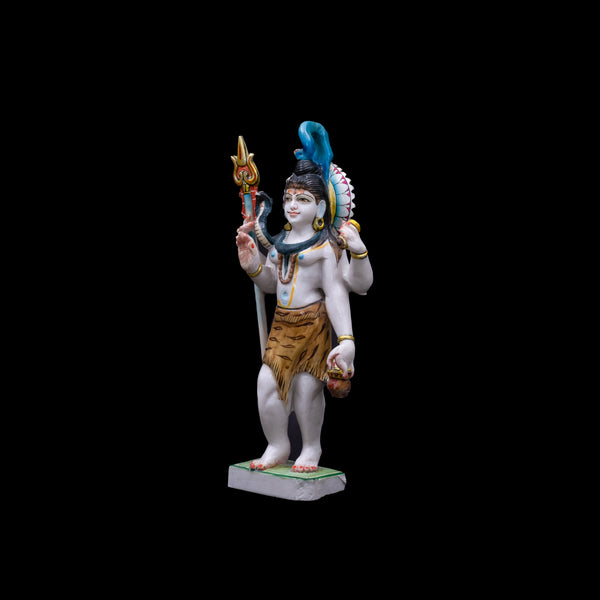 Standing Marble Shiv Ji Statue With Blue hair in standing Position ...