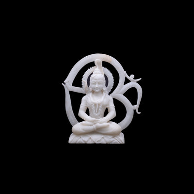 Marble Shiv Ji Statue in Sitting with Om in the background