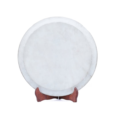 Marble Display Plate with Stand | Round Shaped Minakari Handpainted Display Plate