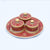 Marble Tray Set with 3 Round Boxes Round shaped Minakari Handpainted Work Red Color