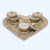 Heart-shaped Marble Tray Set with 3 Round Boxes Minakari Handpainted Tray