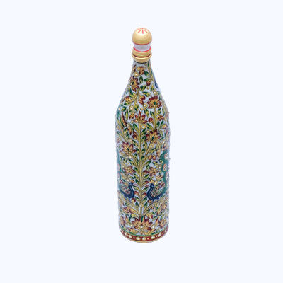 Marble Round Shaped Minakari Handpainted Bottle