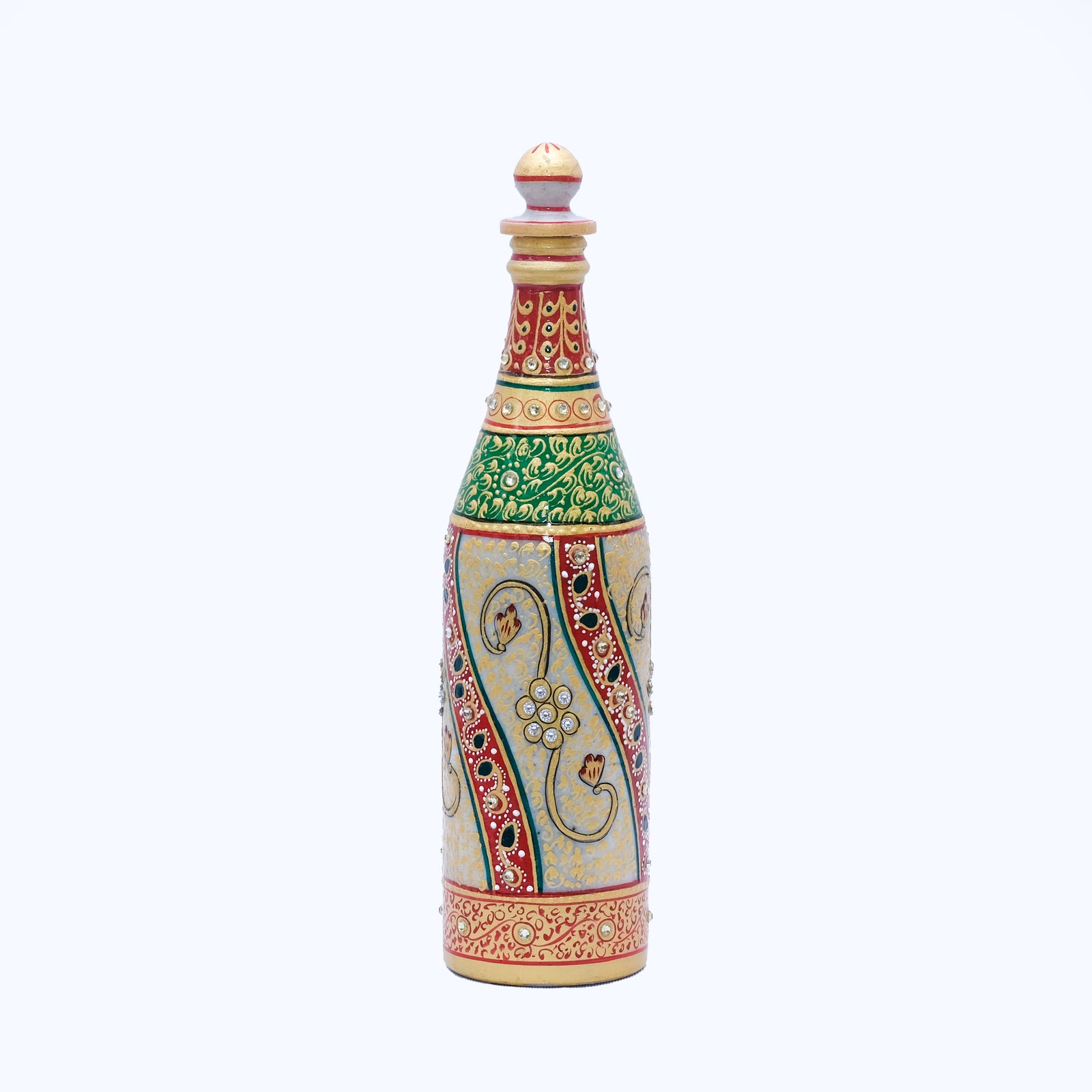 Round Shaped Minakari Handpainted Marble Bottle