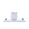 White Marble Tray With Flower Shaped Container