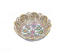 Round Handpainted Marble Minakari Bowl With Flower Artwork For Serving Food