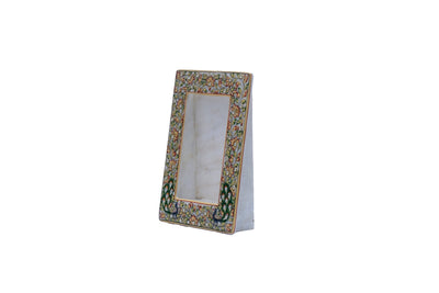 Rectangular Marble Photo Frame |  Minakari Handpainted Photo Frame