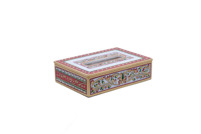 Rectangular Marble Tissue Box |  Minakari Handpainted Tissue Box