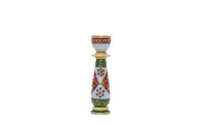 Cylindrical Handpainted Minakari Candle Stand For Dinner