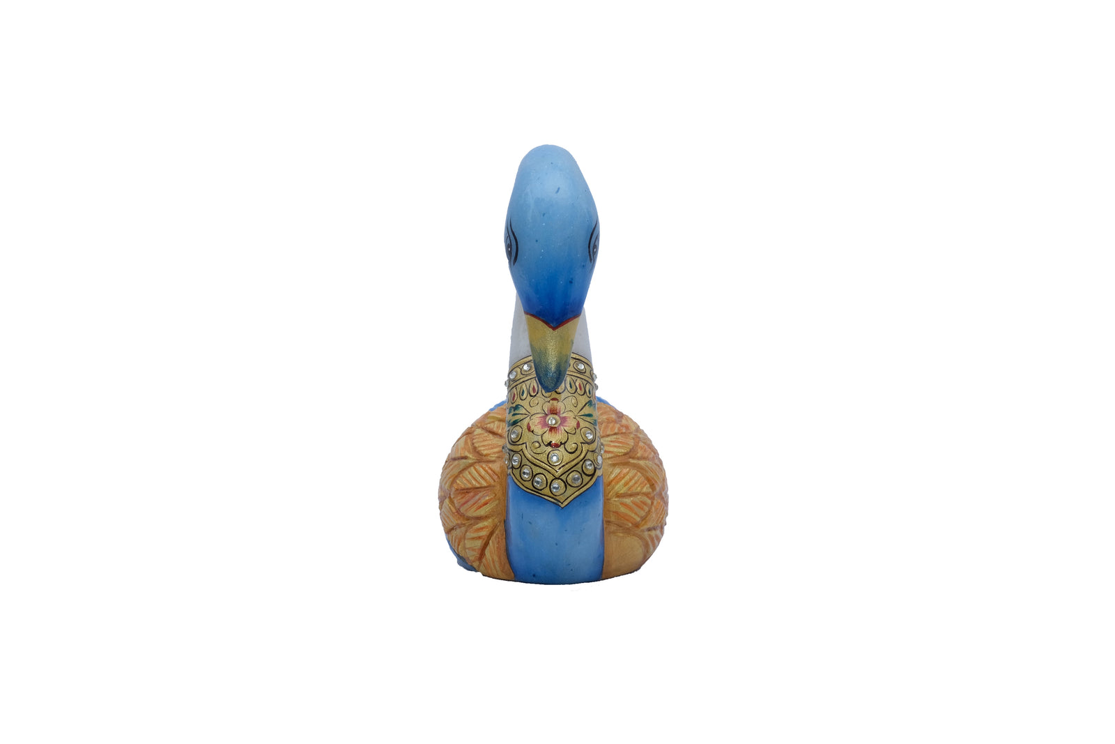 Marble Blue Swan In Gold Neckline Jewellery
