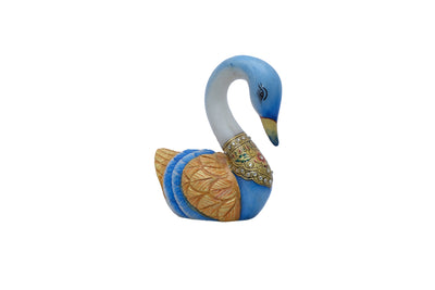Marble Blue Swan In Gold Neckline Jewellery