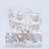 Pure White Marble Gauri Shankar Statue Unfinished With Ganesh Ji And Kartikeya